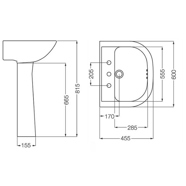 LAVATORIO Y COLUMNA BARI